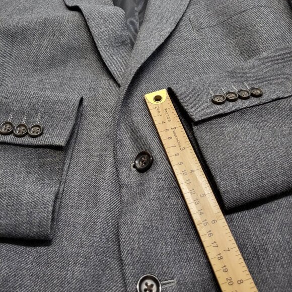 Stafford Mens Merino Wool Sport Coat Blazer Jacket 50R Classic Fit Gray Tweed - Picture 13 of 16